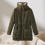 Manteau Matelassé Épais et Chaud en Velours de Peau de Pêche