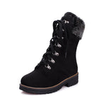 Bottes Mi-Mollet en Daim à Lacets Hiver