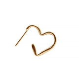 Boucles D'oreilles Tiges Demi Coeur Rond