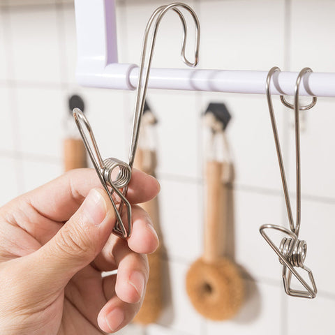 Clip longue queue en métal en acier inoxydable (6 pièces/ensemble)