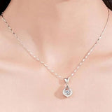 Collier en pierre de goutte d'eau de coeur scintillant