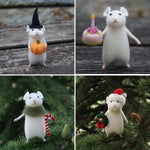 Décoration en feutre pour souris à fleurs