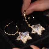Boucles d'oreilles étoile en cristal scintillant