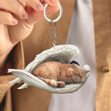 Porte-clés acrylique ailes d'ange de chat