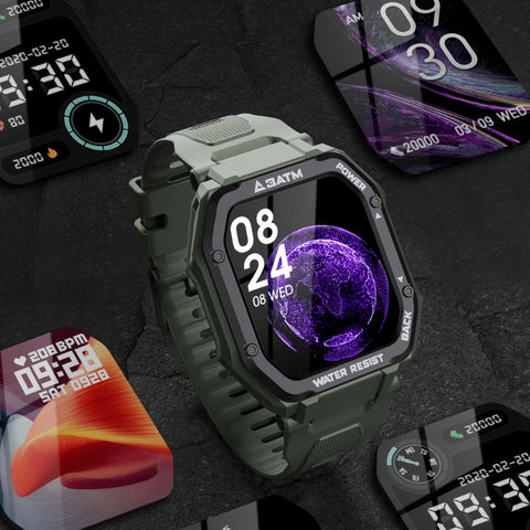 Montre intelligente à trois défenses pour sports de plein air