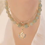 Wotian Jade Bracelet Porte-bonheur en Feuille d'Or