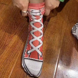 Chaussures et bas drôles en toile réelle et fausse