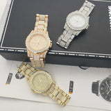 Montre à quartz en alliage pour femme avec diamants