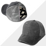 Nouvelle Casquette en Maille Croisée pour Cheveux en Queue de Cheval