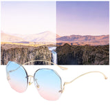 Lunettes de soleil carrées surdimensionnées vintage à la mode