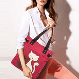 Sac à Bandoulière en Toile d'impression de Chat de Grande Capacité