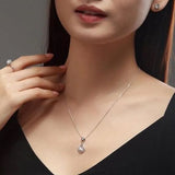 Collier en pierre de goutte d'eau de coeur scintillant