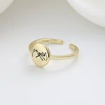 Bague réglable romantique avec motif main dans la main
