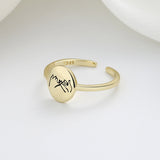 Bague réglable romantique avec motif main dans la main