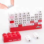 Beau calendrier de puzzle de blocs de dessin animé