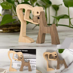 Amoureux des animaux - Ornements de table en bois sculpté