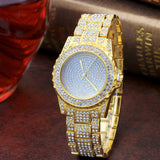 Montre à quartz en alliage pour femme avec diamants