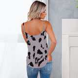 Débardeur col V imprimé léopard