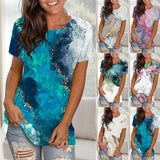 T-shirt décontracté à col rond coloré