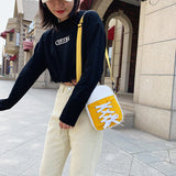 Sac à Bandoulière en Toile à Empiècements