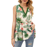 T-shirt ample sans manches col V imprimé