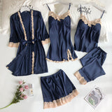 Pyjama sexy en soie 5 pièces