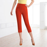 Pantalon à sept points pour femmes Pantalon décontracté élastique taille haute