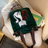 Sac à Bandoulière en Toile d'impression de Chat de Grande Capacité