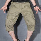 Pantalon décontracté en coton multi-poches pour homme