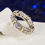 Bague plaqué or zircon incrusté dichroïque