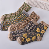 Chaussettes en Coton à Fleurs pour femmes (10 paires)