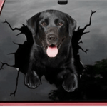Autocollant chien créatif pour fenêtre de voiture