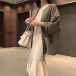 Veste d'automne vintage ample en coton et lin