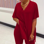Ensemble Top & Short à manches chauve-souris et col en V