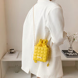 Sac à bandoulière à carreaux avec cordon de serrage