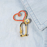 Mini broche stéthoscope coeur d'amour