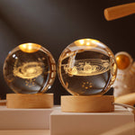 Veilleuse boule de cristal rougeoyante