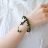 Bracelet Perles Glacées Gris Encens