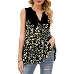T-shirt ample sans manches col V imprimé