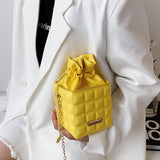 Sac à bandoulière à carreaux avec cordon de serrage