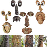 Décoration Extérieure de Visage d'Arbre