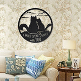 Art de décoration de silhouette de chat en métal