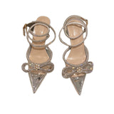 Élégantes sandales à talons avec nœud en strass