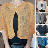 Châle Creux Avec Bouton Perle