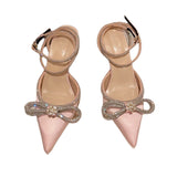 Élégantes sandales à talons avec nœud en strass