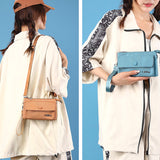 Portefeuille zippé superposé pour femme