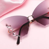 Lunettes de Soleil Transparentes Diamond Papillon