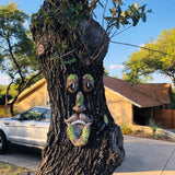 Décoration Extérieure de Visage d'Arbre
