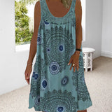 Robe D'été Sans Manches à Col Rond pour Femmes