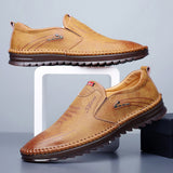 Chaussures en Cuir Décontractées pour Hommes avec Semelle Souple